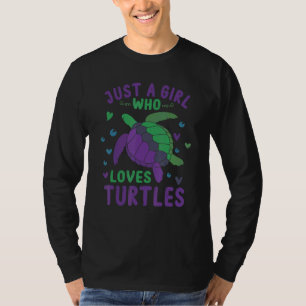 T-shirt Juste une fille qui aime les tortues Tortue marin