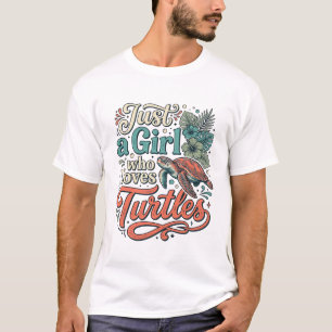 T-shirt Juste une fille qui aime les tortues Vintage conce