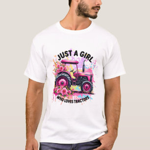T-shirt Juste Une Fille Qui Aime Les Tracteurs