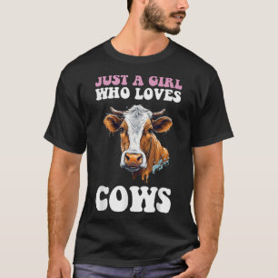 T-shirt Juste une fille qui aime les vaches Amoureux des a