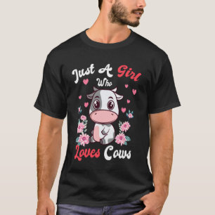T-shirt Juste une fille qui aime les vaches Animal Vache F