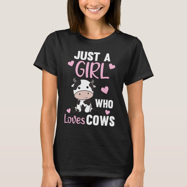 T-shirt Juste Une Fille Qui Aime Les Vaches Cute Vache Ani (Devant)