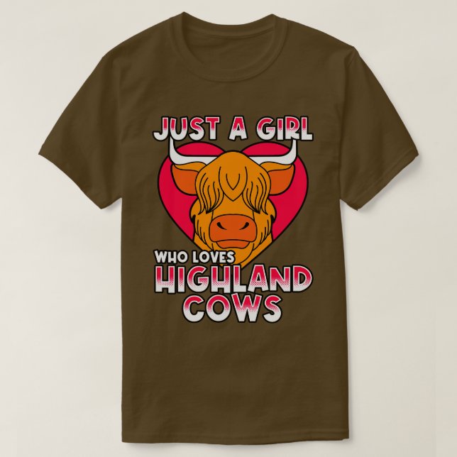 T-shirt Juste Une Fille Qui Aime Les Vaches Des Highlands (Design devant)