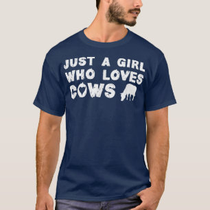 T-shirt Juste une fille qui aime les vaches drôle fermier