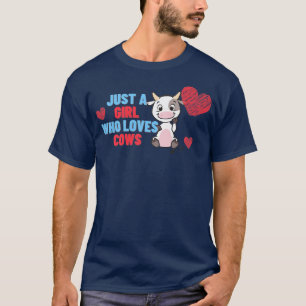 T-shirt Juste Une Fille Qui Aime Les Vaches Drôle Paysan C