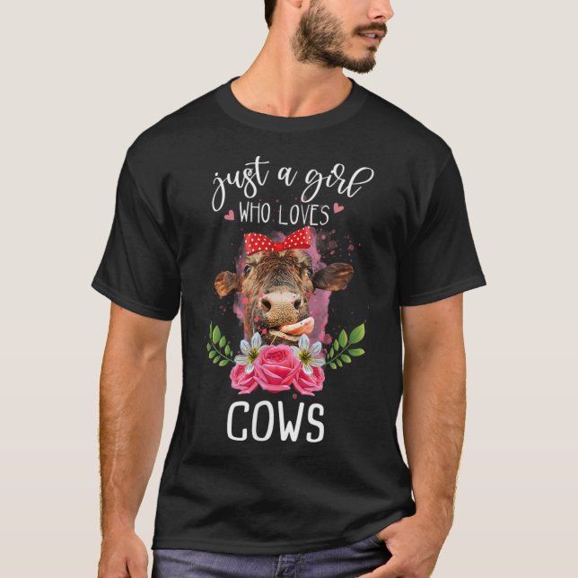 T-shirt Juste une fille qui aime les vaches éleveur (Devant)