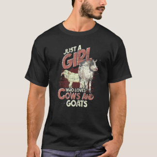 T-shirt Juste Une Fille Qui Aime Les Vaches Et Les Chèvres