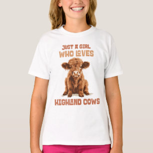 T-shirt Juste une fille qui aime les vaches Highland