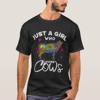 T-shirt Juste Une Fille Qui Aime Les Vaches T Ferme De Vac