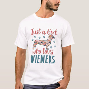 T-shirt Juste une fille qui aime les Wieners Dachshund Lov
