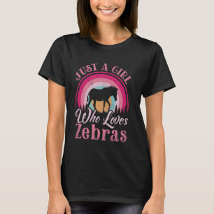 T-shirt Juste une fille qui aime les zèbres femmes filles