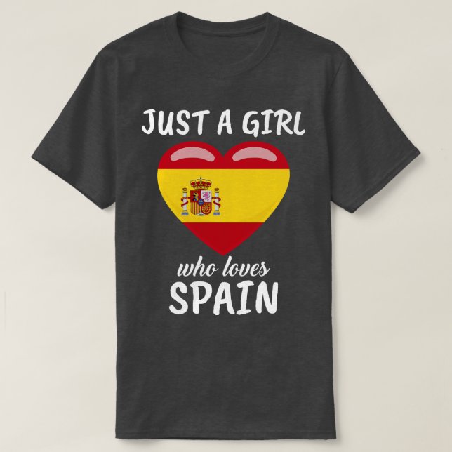 T-shirt Juste une fille qui aime l'Espagne (Design devant)