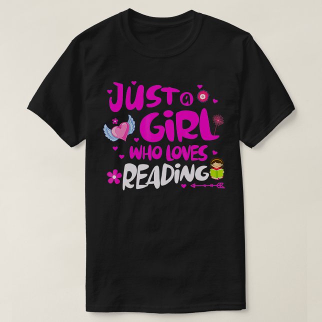 T-shirt Juste une fille qui aime lire (Design devant)