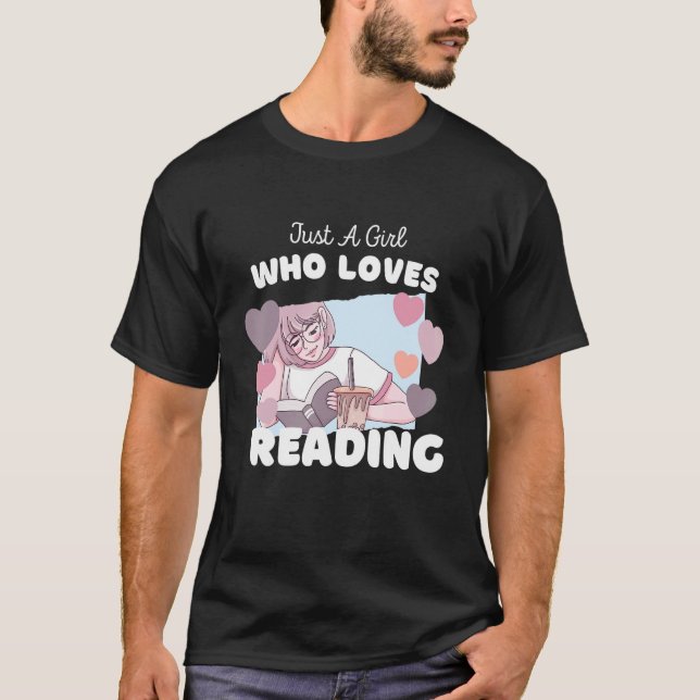 T-shirt Juste Une Fille Qui Aime Lire De Mignonnes Bookwor (Devant)