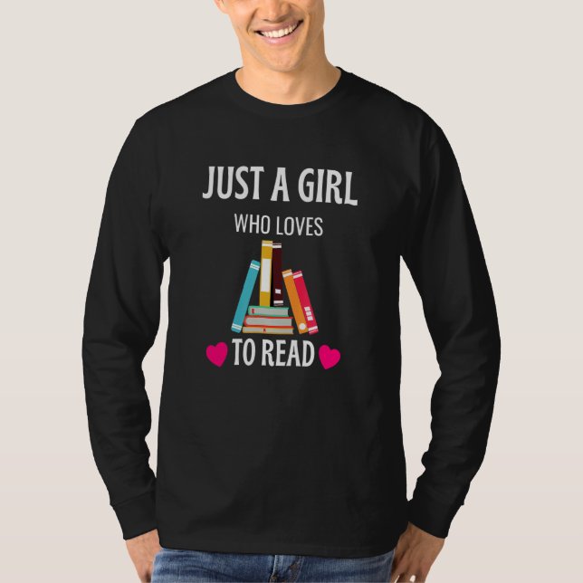 T-shirt Juste Une Fille Qui Aime Lire Le Mignonne ver De L (Devant)