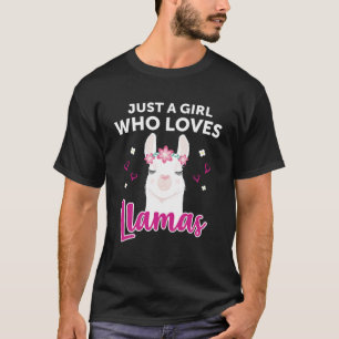 T-shirt Juste Une Fille Qui Aime Llamas Llama Heart Alpaca