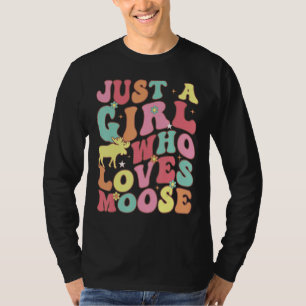 T-shirt Juste une fille qui aime l'orignal mignonne animal