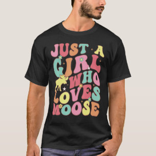 T-shirt Juste une fille qui aime l'orignal mignonne animal