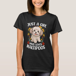 T-shirt Juste une fille qui aime Maltipoo Fleur esthétique