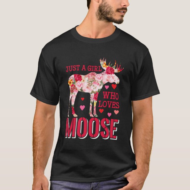 T-shirt Juste Une Fille Qui Aime Moose Aimer Moose (Devant)