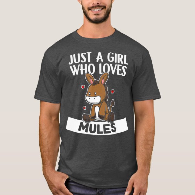 T-shirt Juste Une Fille Qui Aime Mules Mule Mule Mule Dign (Devant)