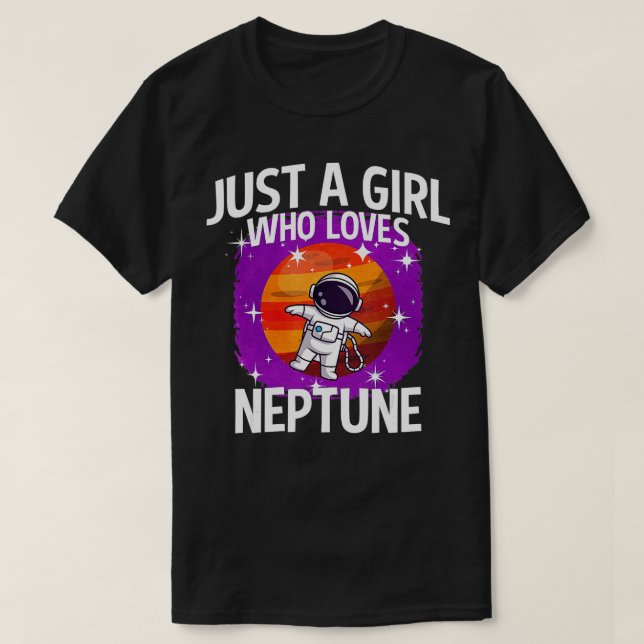 T-shirt Juste une fille qui aime Neptune (Design devant)