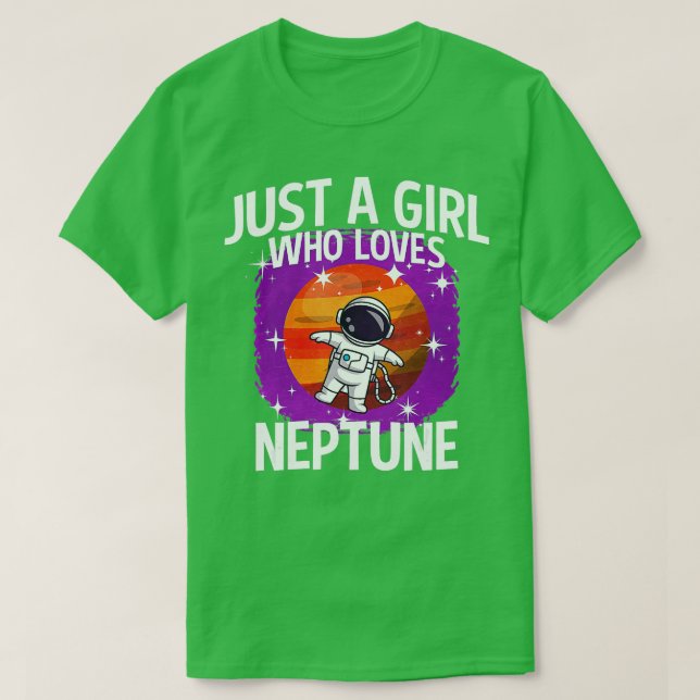 T-shirt Juste une fille qui aime Neptune (Design devant)