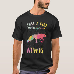 T-shirt Juste une fille qui aime Newts Watercolor Newt Fem