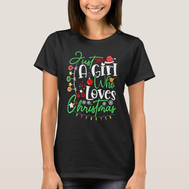 T-shirt Juste Une Fille Qui Aime Noël (Devant)