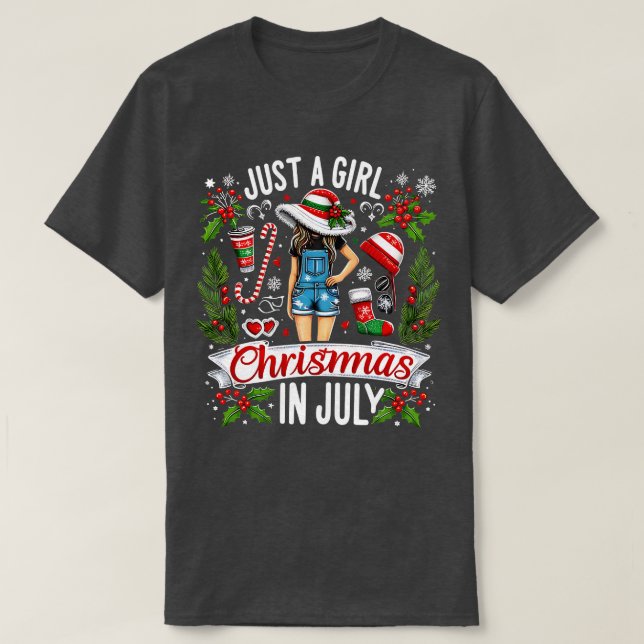 T-shirt Juste Une Fille Qui Aime Noël En Juillet Femme Ama (Design devant)