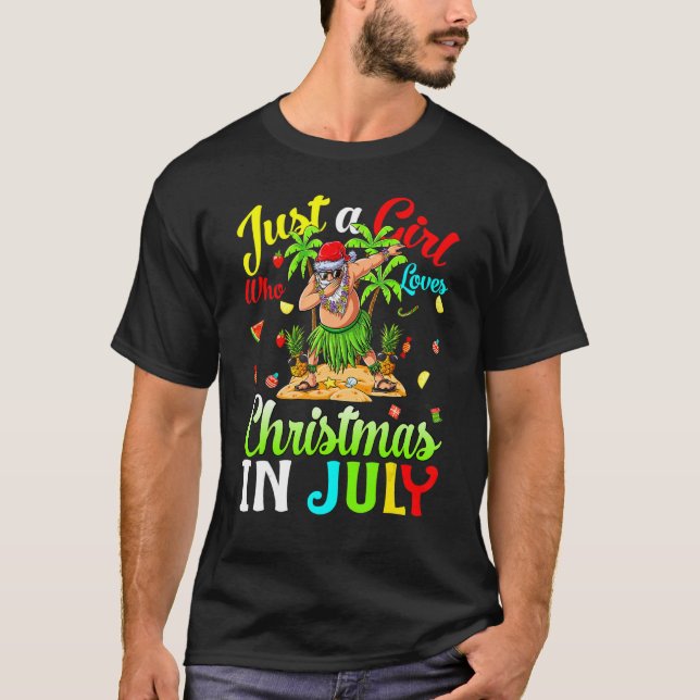 T-shirt Juste Une Fille Qui Aime Noël En Juillet Hawaï H (Devant)