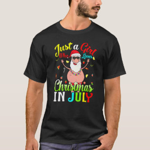 T-shirt Juste Une Fille Qui Aime Noël En Juillet Hawaï H