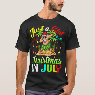 T-shirt Juste une fille qui aime Noël En Juillet Hawaiian