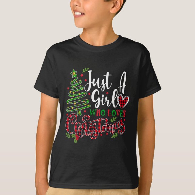 T-shirt Juste une fille qui aime Noël un cadeau pour XMAS  (Devant)