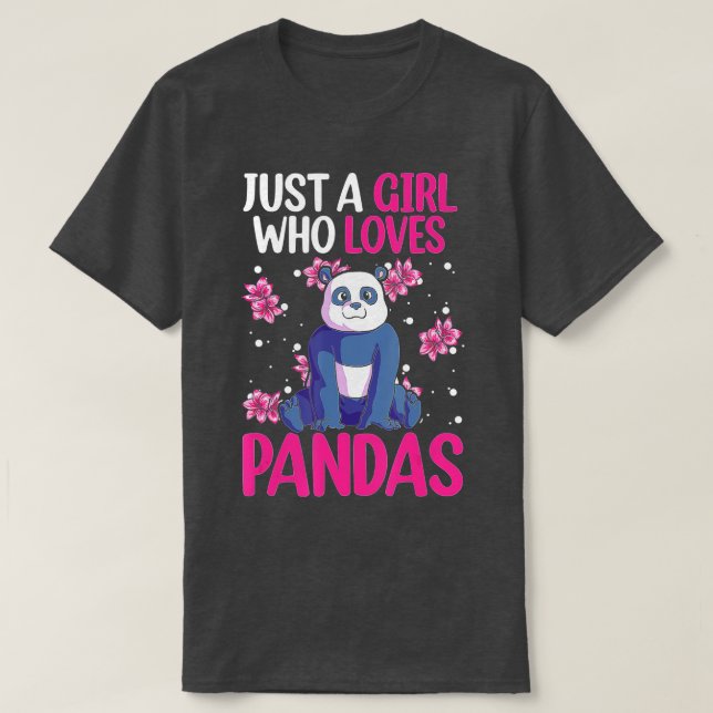 T-shirt Juste une fille qui aime Pandas femmes Pandabear P (Design devant)