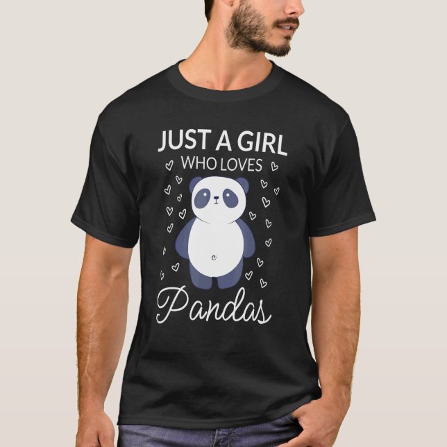 T-shirt Juste Une Fille Qui Aime Pandas Mignonne Ours Fill (Devant)