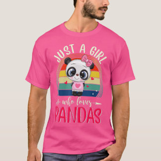 T-shirt Juste une fille qui aime Pandas mignonne Panda (4)