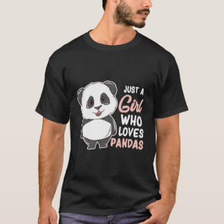 T-shirt Juste une fille qui aime Pandas mignonne Panda fil