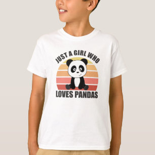 T-shirt Juste une fille qui aime Pandas mignonne Panda Vin