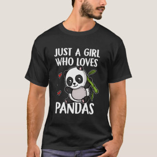 T-shirt Juste Une Fille Qui Aime Pandas Panda Porter Panda