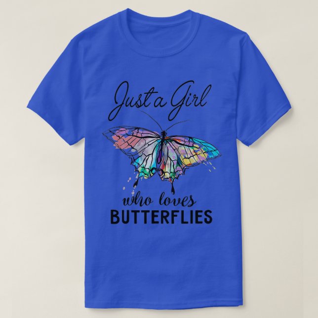 T-shirt Juste une fille qui aime papillons Entomologiste G (Design devant)