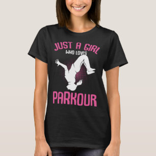 T-shirt Juste une fille qui aime Parkour Traceur Enfants F