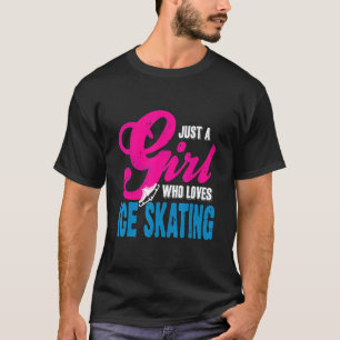 T-shirt Juste Une Fille Qui Aime Patinage Sur Glace Vintag