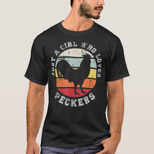 T-shirt Juste une fille qui aime Peckers Chicken (2) (Devant)