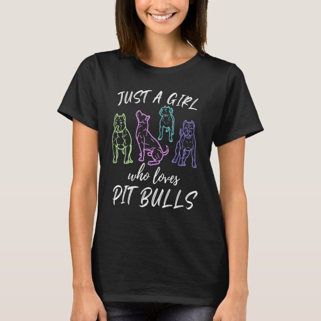 T-shirt Juste Une Fille Qui Aime Pit Bulls Pit Bull Propri (Devant)