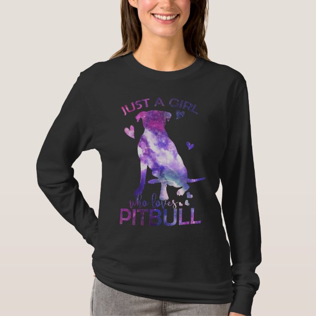 T-shirt Juste Une Fille Qui Aime Pitbull (Devant)