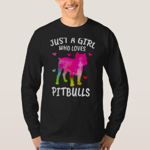 T-shirt Juste Une Fille Qui Aime Pitbull Terrier Chien Pro