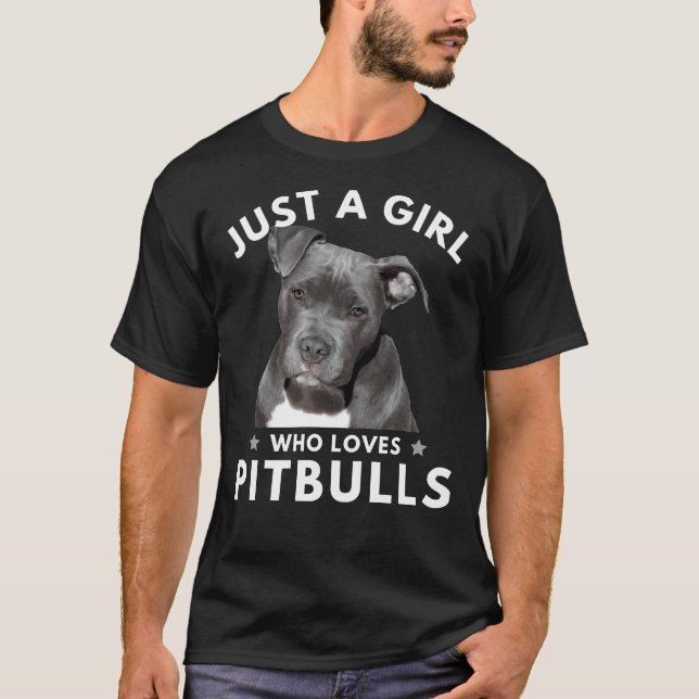 T-shirt Juste une fille qui aime Pitbulls Essential 22 (Devant)