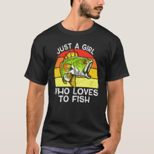 T-shirt Juste Une Fille Qui Aime Poissonner Basse Pêche Po
