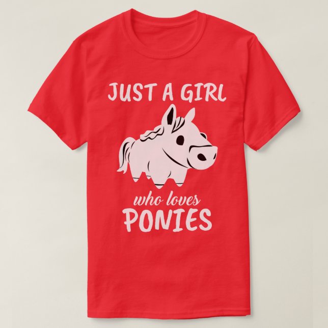T-shirt Juste une fille qui aime Ponys (Design devant)